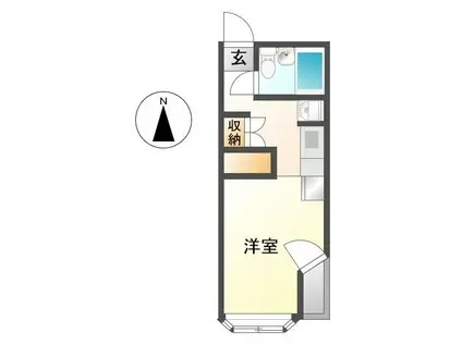 ハイツ本郷B(ワンルーム/2階)の間取り写真