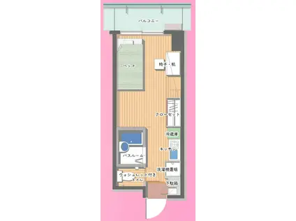 神戸女子学生会館(ワンルーム/13階)の間取り写真