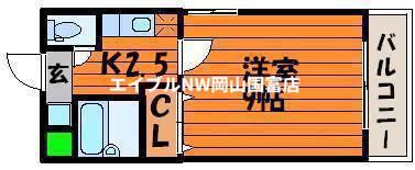 キャッスル津島(1K/4階)の間取り写真