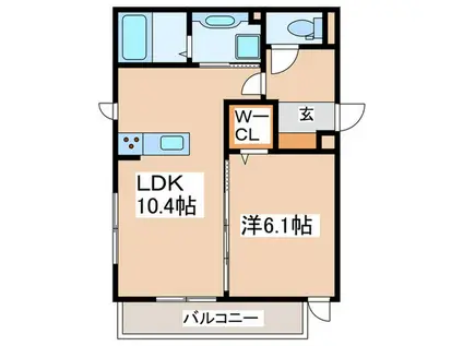 D PAINA 小机町(1LDK/1階)の間取り写真