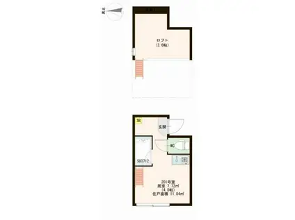 メゾンプーラ菊川(ワンルーム/2階)の間取り写真