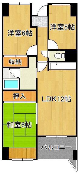 ベルデェ守恒(3LDK/4階)の間取り写真