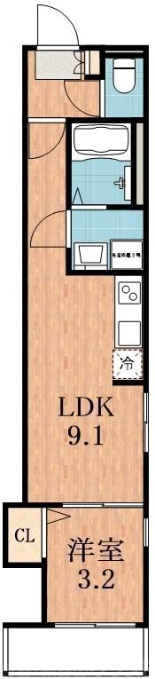 HAQ TERRACE(1LDK/1階)の間取り写真