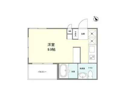 三軒茶屋ヒルズ(ワンルーム/4階)の間取り写真