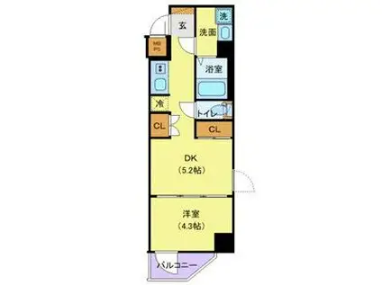 オーイズミ大塚レジデンス(1DK/7階)の間取り写真