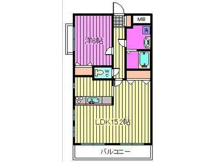 フラッツ蔵弐番館(1LDK/3階)の間取り写真
