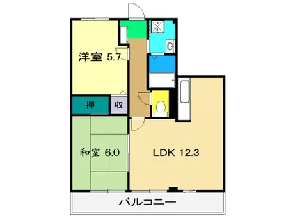メゾン・ラフィネ(2LDK/2階)の間取り写真