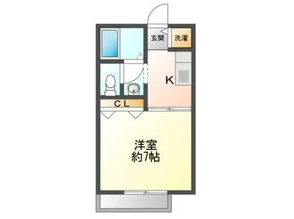 ドミール広野(1K/1階)の間取り写真