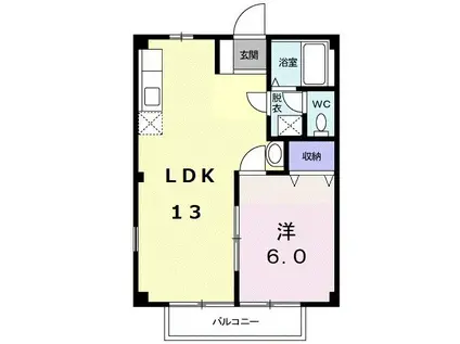 ハウスルミエール(1LDK/1階)の間取り写真