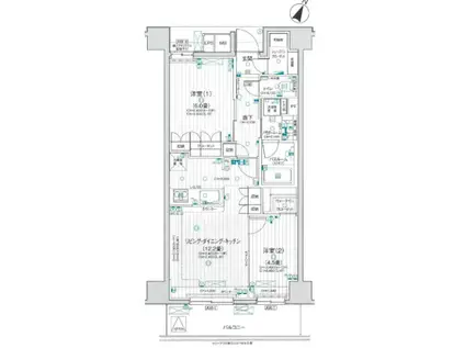 パレステージ関内大通(2LDK/9階)の間取り写真