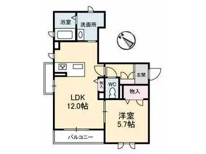 ラフィーネ高須(1LDK/3階)の間取り写真