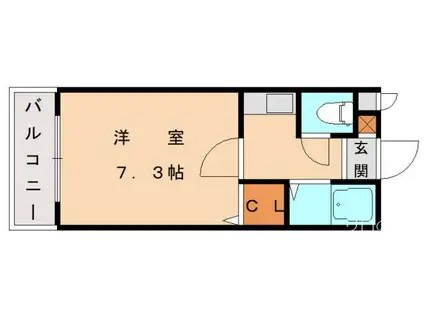 石橋ハウス(1K/2階)の間取り写真