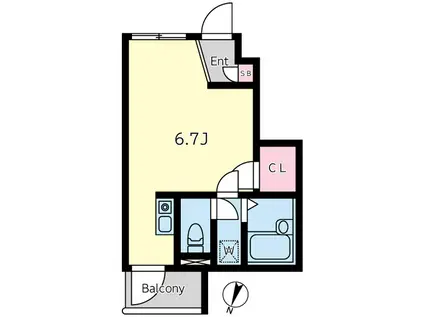 IXO 浜田山(1K/1階)の間取り写真