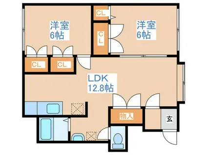 ドリームハイツA(2LDK/1階)の間取り写真
