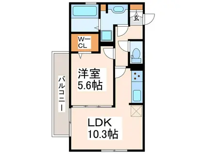 ドミール WITHD(1LDK/1階)の間取り写真
