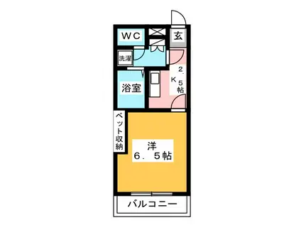 グリーンゲイブルズ(1K/3階)の間取り写真