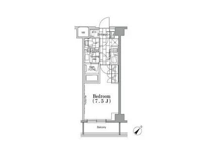 ONE ROOF FLAT TSUKISHIMA ワンルーフフラット(1K/2階)の間取り写真
