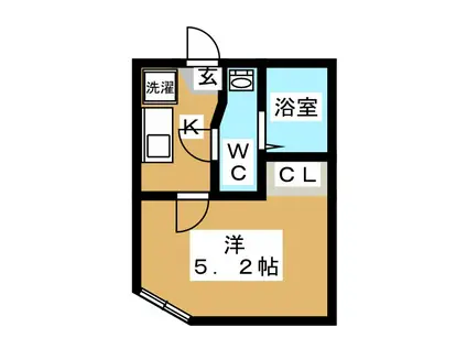 UAI弘明寺(1K/3階)の間取り写真