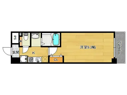 メゾンハル(1K/2階)の間取り写真