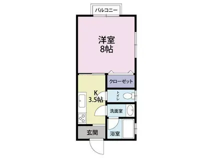 ヴィラロイヤルA(1K/2階)の間取り写真