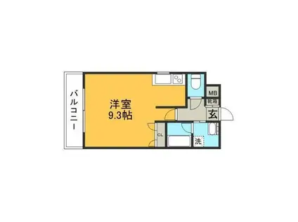 Sビル(ワンルーム/8階)の間取り写真