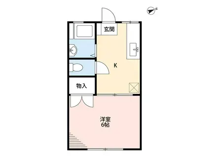 ハイツサガミ(1K/2階)の間取り写真