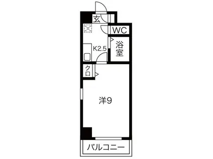ファミール今池(1K/4階)の間取り写真