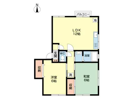 レジデンス山手(2LDK/2階)の間取り写真