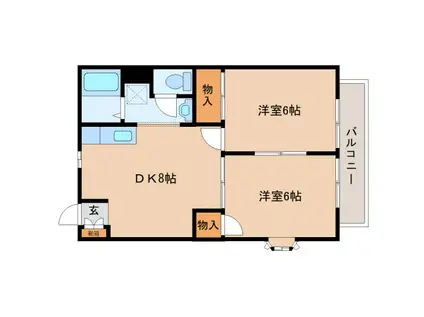 レジデンス桜池(2DK/2階)の間取り写真