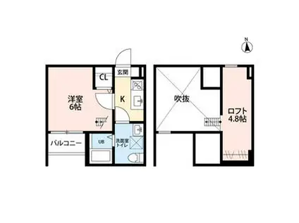 TEODORA 浅間町 テオドーラセンゲンチ(1K/2階)の間取り写真