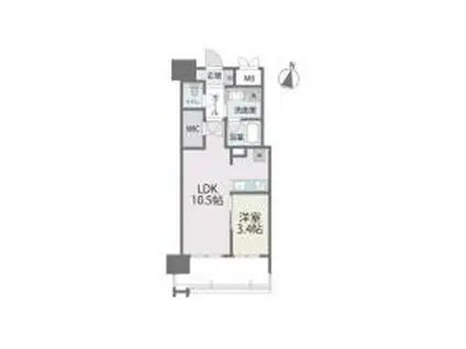 RJRプレシア百年橋(1LDK/8階)の間取り写真