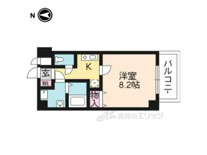 アメージングエステート北野乃杜(1K/3階)の間取り写真