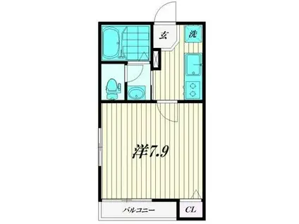 ラ・プリマベーラ(1K/3階)の間取り写真