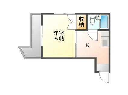 ブルーメ森井(1DK/1階)の間取り写真