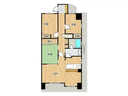 レジディア都島II(3LDK/8階)の間取り写真