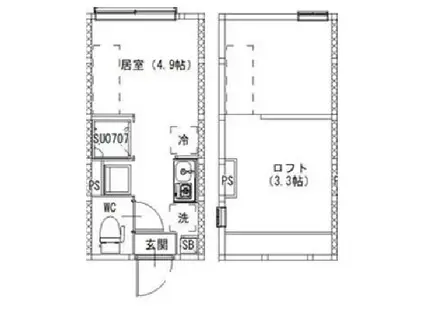 桜台4丁目 NEO AVAND(ワンルーム/1階)の間取り写真