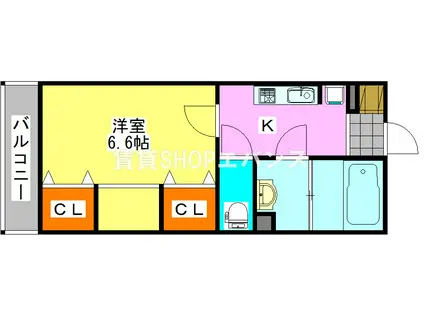 マリンパレス津田沼(1K/1階)の間取り写真