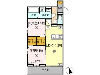 前原東NTステージ(2LDK/1階)の間取り写真