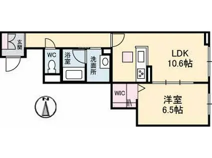 シャーメゾンルッカ(1LDK/1階)の間取り写真