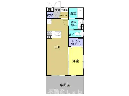 プレジールT(1LDK/1階)の間取り写真