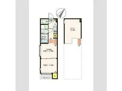 ハーモニーテラス新田VIII 3月末まで入居OK(1DK/1階)の間取り写真