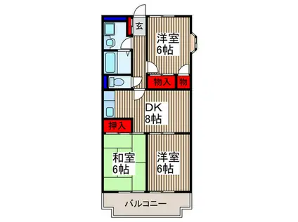 サンライズマンション(3DK/3階)の間取り写真