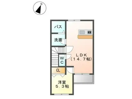 フルラージュ(1LDK/2階)の間取り写真