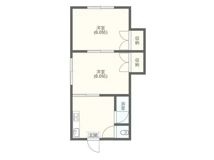 ファミール・セイ(2DK/1階)の間取り写真