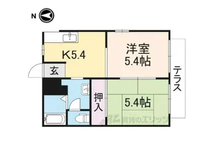 ファミールプラザⅡ(2K/1階)の間取り写真