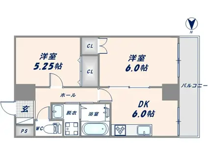 ARCENCIEL SQUARE TAKAIDA(2DK/4階)の間取り写真