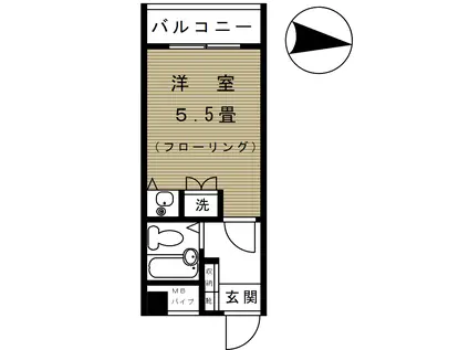 山本ビル(ワンルーム/4階)の間取り写真