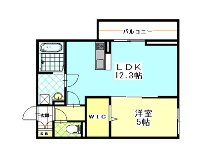 ルシール西岩田(1LDK/2階)の間取り写真