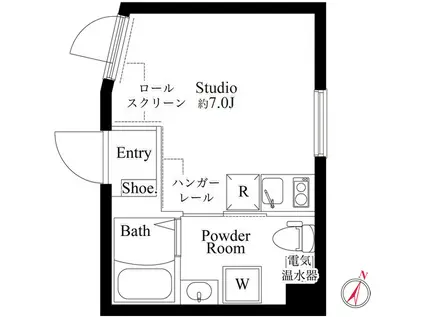 カーサピアッツァ西蒲田(ワンルーム/2階)の間取り写真
