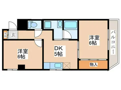 メゾン芙蓉(2DK/2階)の間取り写真